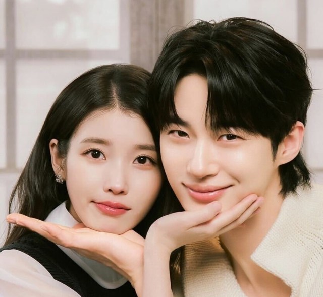 Publicity photo for the Perfect Crown, a 2026 Korean drama featuring IU and Byeon Woo Seok.